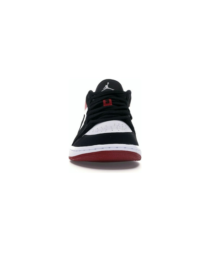 NIKE MEN'S AIR JORDAN 1 LOW WHITE GYM RED BLACK סניקרס נייקי אייר ג׳ורדן 1 לואו לבן אדום ושחור לגברים