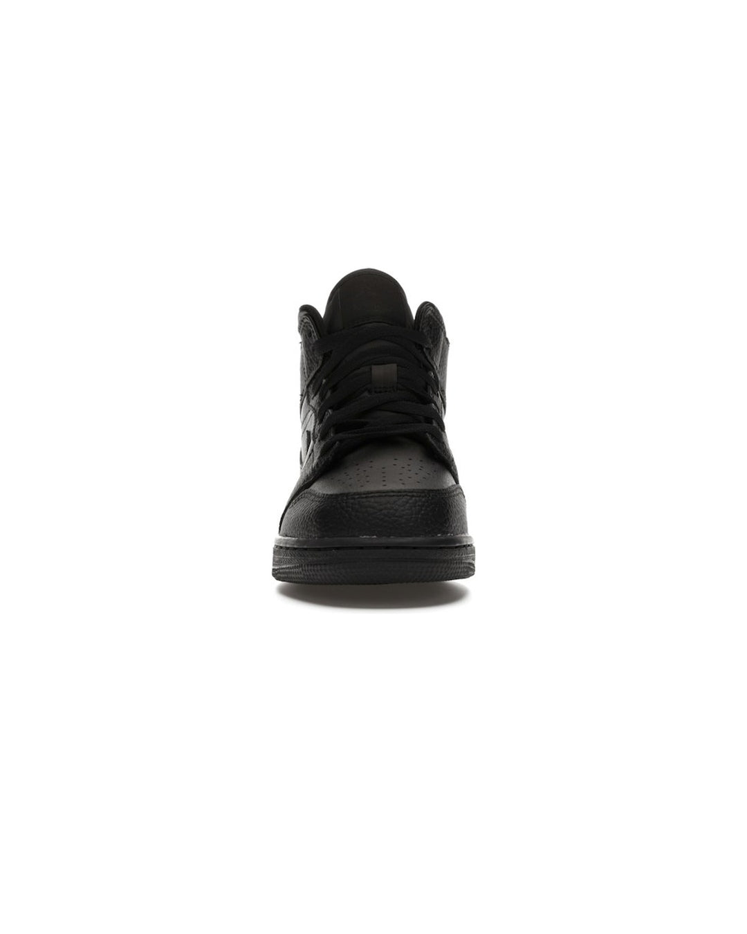 NIKE KIDS' AIR JORDAN 1 MID GS TRIPLE BLACK סניקרס נוער נייקי אייר ג׳ורדן 1 מיד שחור - מידות נוער 35.5-40