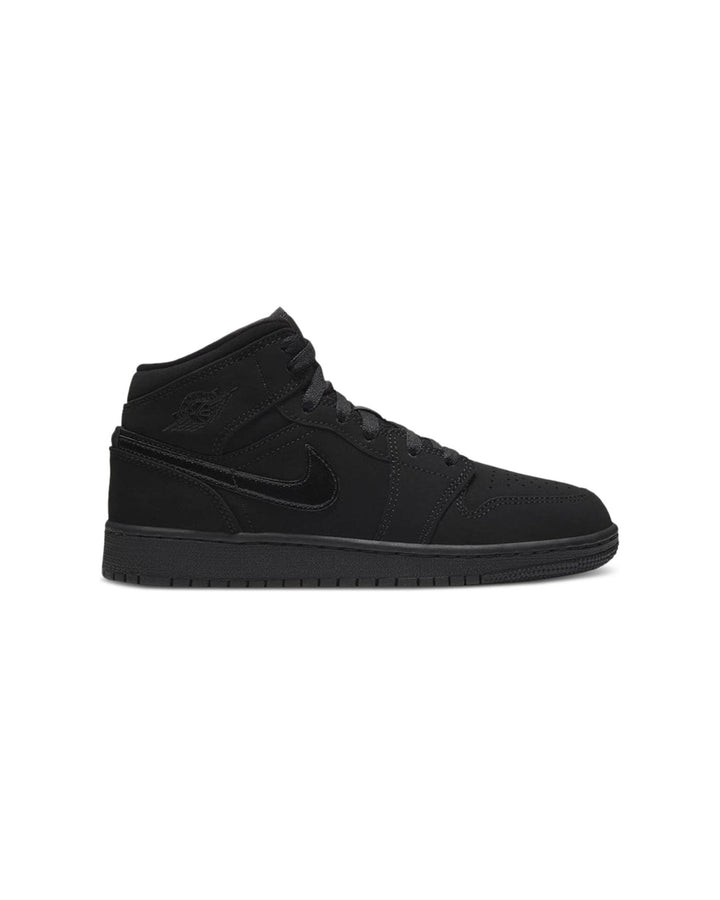 NIKE KIDS' AIR JORDAN 1 MID GS TRIPLE BLACK