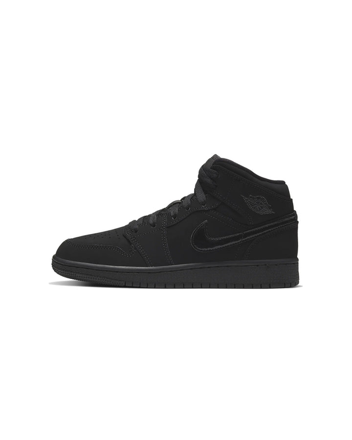 NIKE KIDS' AIR JORDAN 1 MID GS TRIPLE BLACK