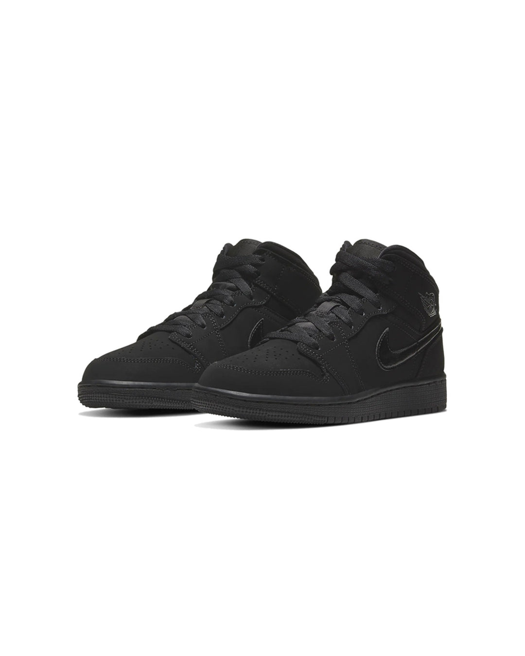 NIKE KIDS' AIR JORDAN 1 MID GS TRIPLE BLACK
