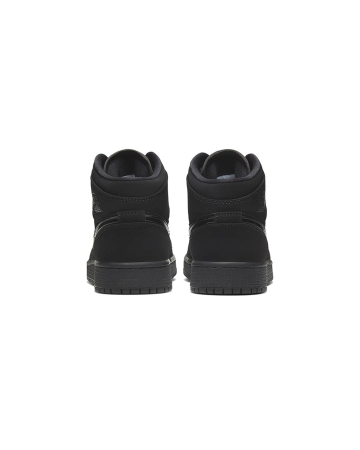 NIKE KIDS' AIR JORDAN 1 MID GS TRIPLE BLACK