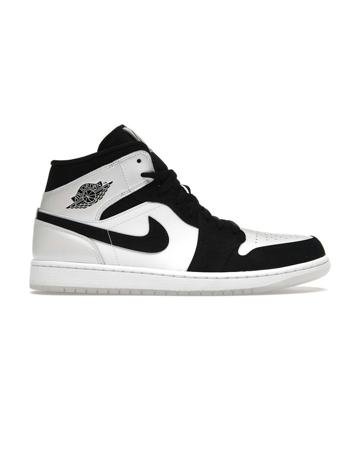 NIKE MEN'S AIR JORDAN 1 MID SE DIAMOND SHORTS - סניקרס נייקי אייר ג׳ורדן 1 מיד דיימונד לבן ושחור צבעוני לגברים - תמונה 1