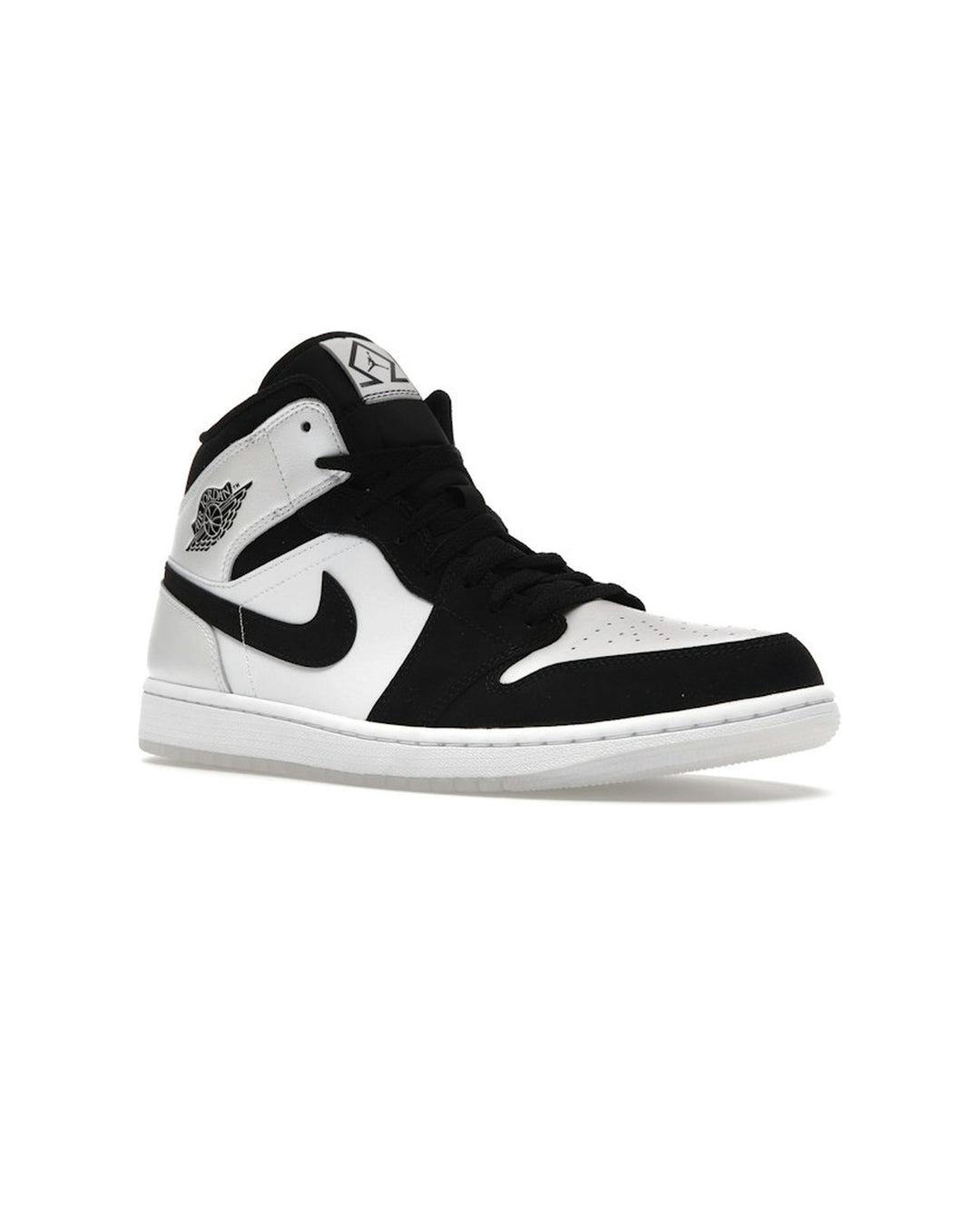 NIKE MEN'S AIR JORDAN 1 MID SE DIAMOND SHORTS - סניקרס נייקי אייר ג׳ורדן 1 מיד דיימונד לבן ושחור צבעוני לגברים - תמונה 3