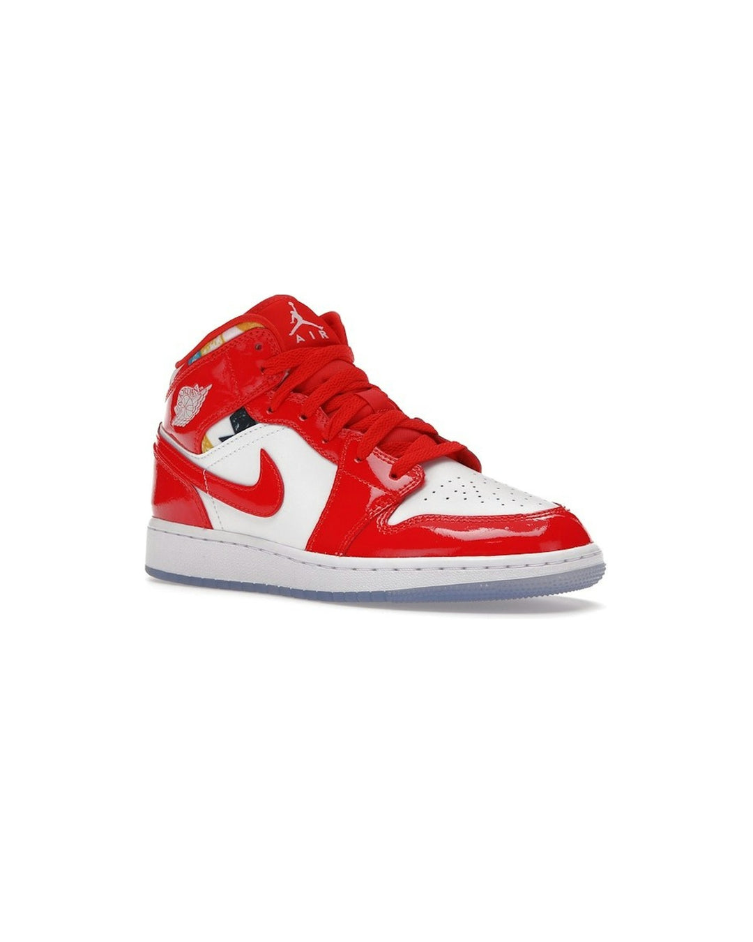 NIKE KIDS' AIR JORDAN 1 MID SE GS CHILE RED - סניקרס נוער נייקי אייר ג׳ורדן 1 מיד אדום לקה וסוודר - מידות נוער 35.5-40 - תמונה 3