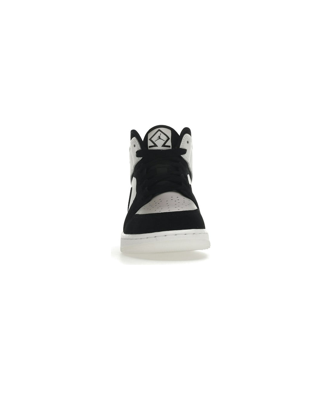 NIKE KIDS' AIR JORDAN 1 MID SE GS DIAMOND SHORTS - סניקרס נוער נייקי אייר ג׳ורדן 1 מיד דיימונד לבן ושחור צבעוני - מידות נוער 35.5-40 - תמונה 5