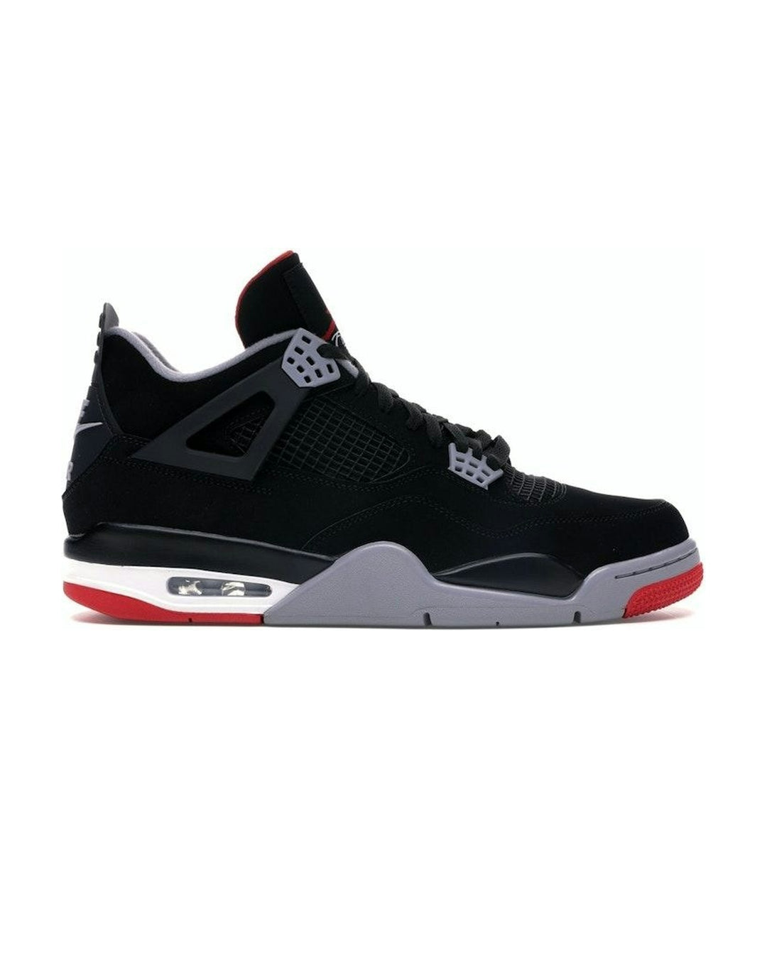 NIKE UNISEX AIR JORDAN 4 RETRO BRED - סניקרס נייקי אייר ג׳ורדן 4 רטרו שחור אדום ואפור יוניסקס - תמונה 1