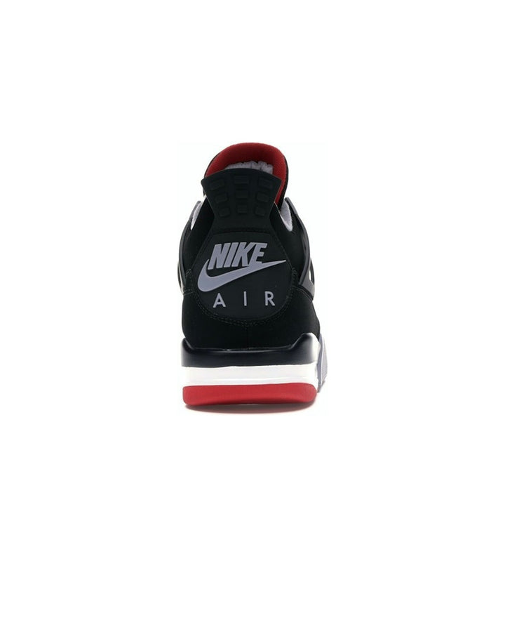 NIKE UNISEX AIR JORDAN 4 RETRO BRED - סניקרס נייקי אייר ג׳ורדן 4 רטרו שחור אדום ואפור יוניסקס - תמונה 6