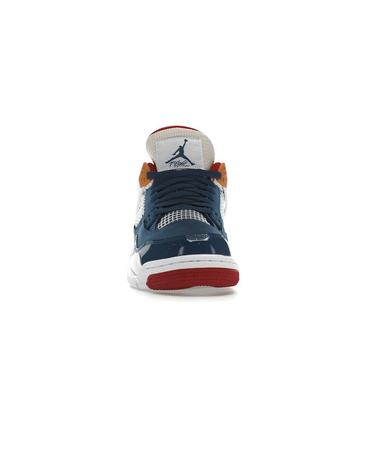NIKE KIDS' AIR JORDAN 4 RETRO GS MESSY ROOM - סניקרס נוער נייקי אייר ג׳ורדן 4 רטרו מסי רום כחול אדום ולבן - מידות נוער 35.5-40 - תמונה 5