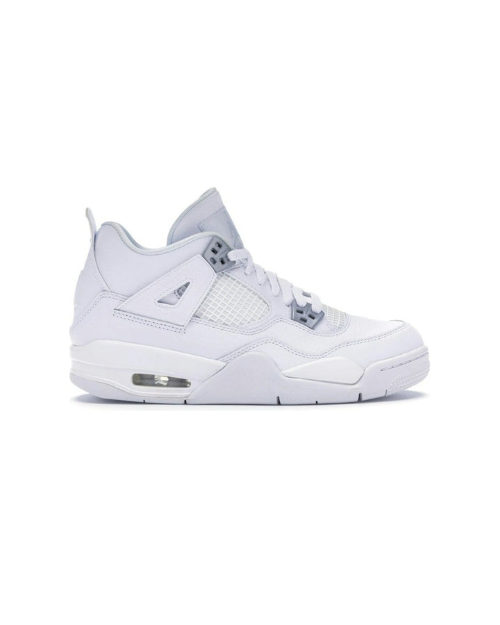NIKE KIDS' AIR JORDAN 4 RETRO GS PURE MONEY - סניקרס נוער נייקי אייר ג׳ורדן 4 רטרו לבן וכסוף - מידות נוער 35.5-40 - תמונה 1