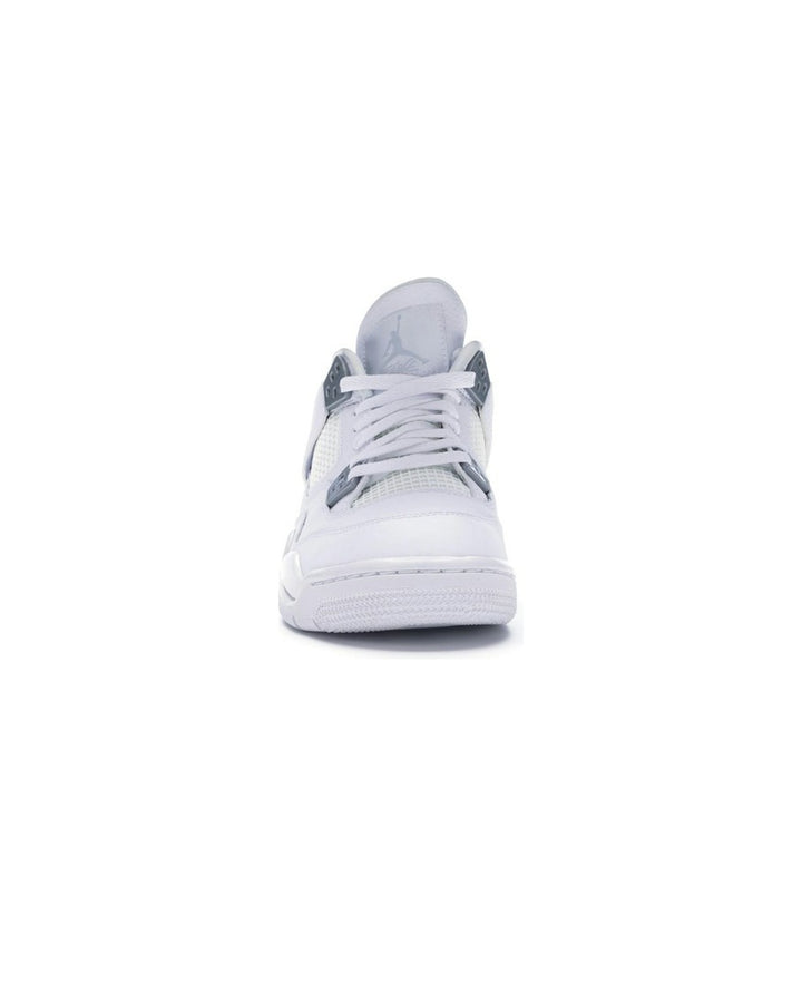 NIKE KIDS' AIR JORDAN 4 RETRO GS PURE MONEY - סניקרס נוער נייקי אייר ג׳ורדן 4 רטרו לבן וכסוף - מידות נוער 35.5-40 - תמונה 5