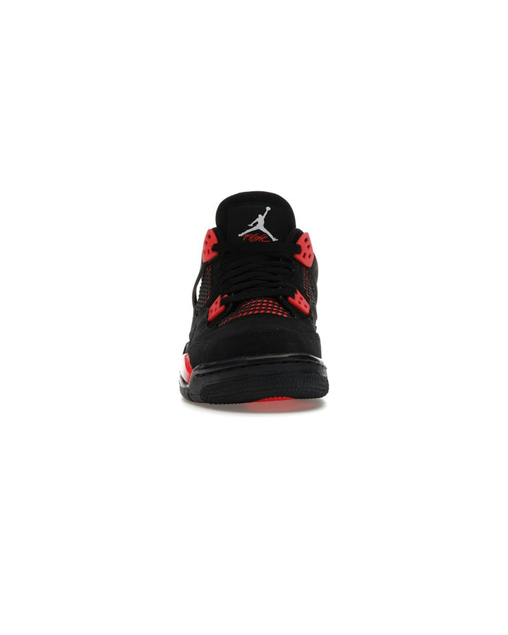 NIKE KIDS' AIR JORDAN 4 RETRO GS RED THUNDER - סניקרס נוער נייקי אייר ג׳ורדן 4 רטרו שחור ואדום - מידות נוער 35.5-40 - תמונה 5