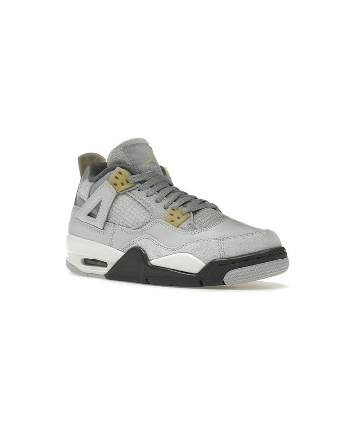 NIKE KIDS' AIR JORDAN 4 RETRO SE GS CRAFT PHOTON DUST - סניקרס נוער נייקי אייר ג׳ורדן 4 רטרו קראפט אפור בהיר ושמנת - מידות נוער 35.5-40 - תמונה 3