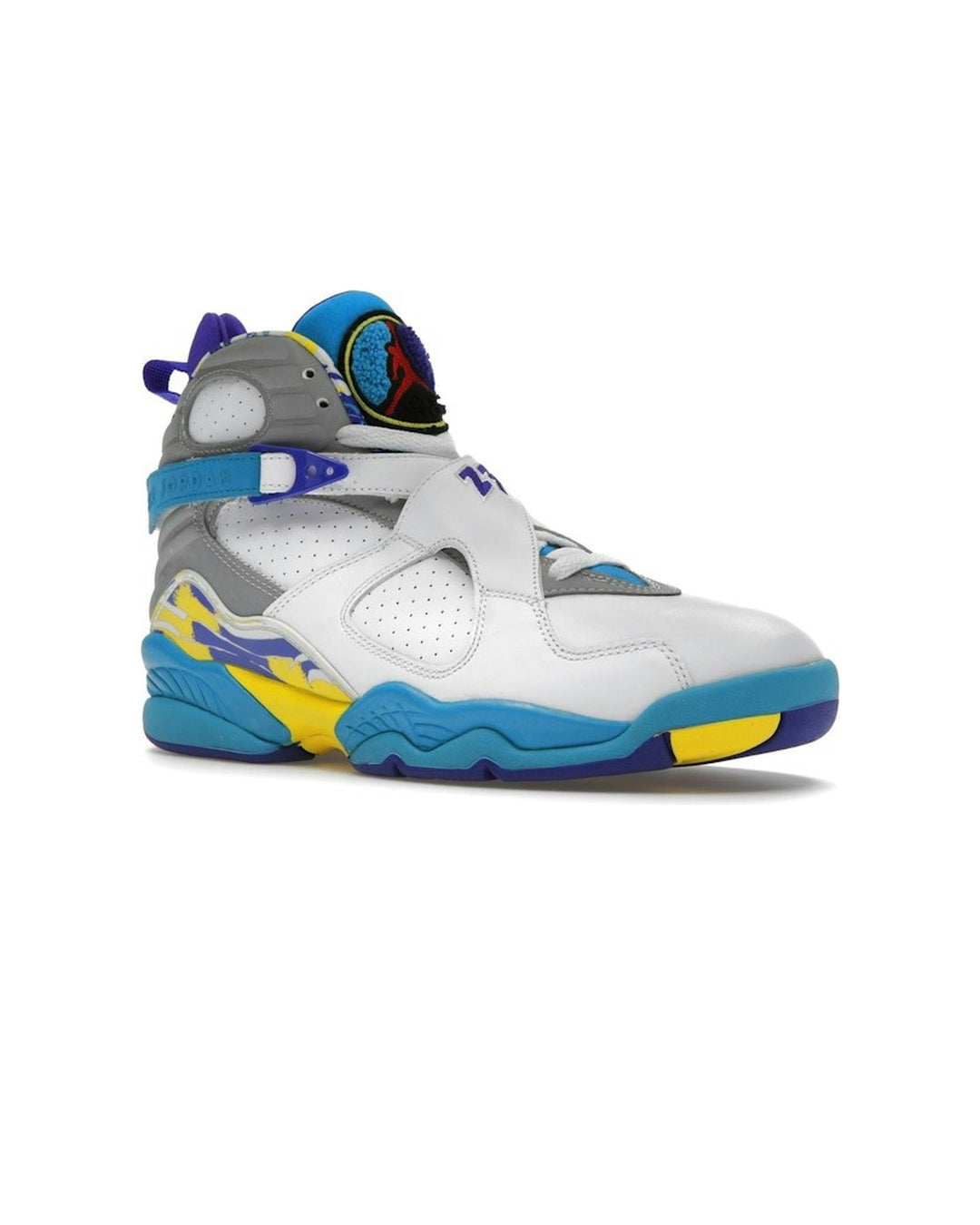 NIKE WOMEN'S AIR JORDAN 8 RETRO WHITE AQUA סניקרס נייקי אייר ג׳ורדן 8 רטרו לבן אדום וסגול לנשים