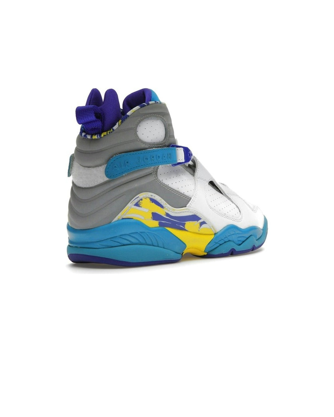 NIKE WOMEN'S AIR JORDAN 8 RETRO WHITE AQUA סניקרס נייקי אייר ג׳ורדן 8 רטרו לבן אדום וסגול לנשים