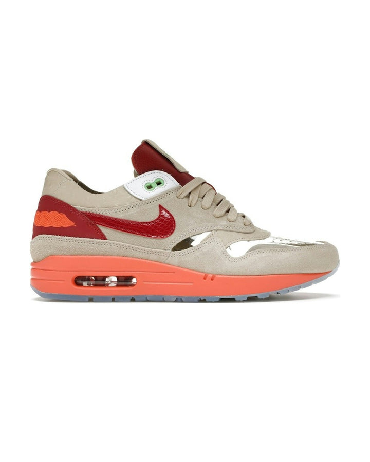 NIKE UNISEX AIR MAX 1 X CLOT KISS OF DEATH סניקרס נייקי אייר מקס 1 קלוט קיס אוף דת׳ לבן ואדום יוניסקס