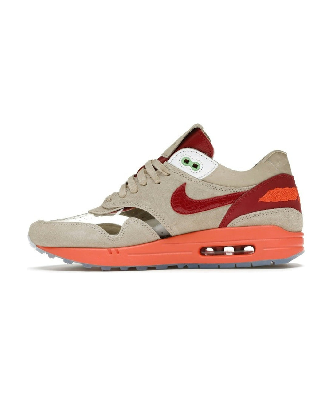NIKE UNISEX AIR MAX 1 X CLOT KISS OF DEATH סניקרס נייקי אייר מקס 1 קלוט קיס אוף דת׳ לבן ואדום יוניסקס