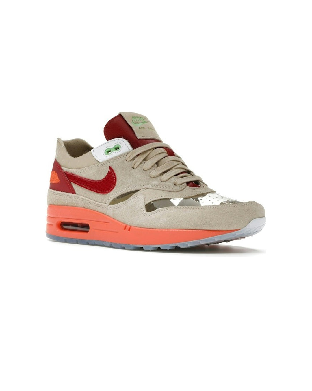 NIKE UNISEX AIR MAX 1 X CLOT KISS OF DEATH סניקרס נייקי אייר מקס 1 קלוט קיס אוף דת׳ לבן ואדום יוניסקס