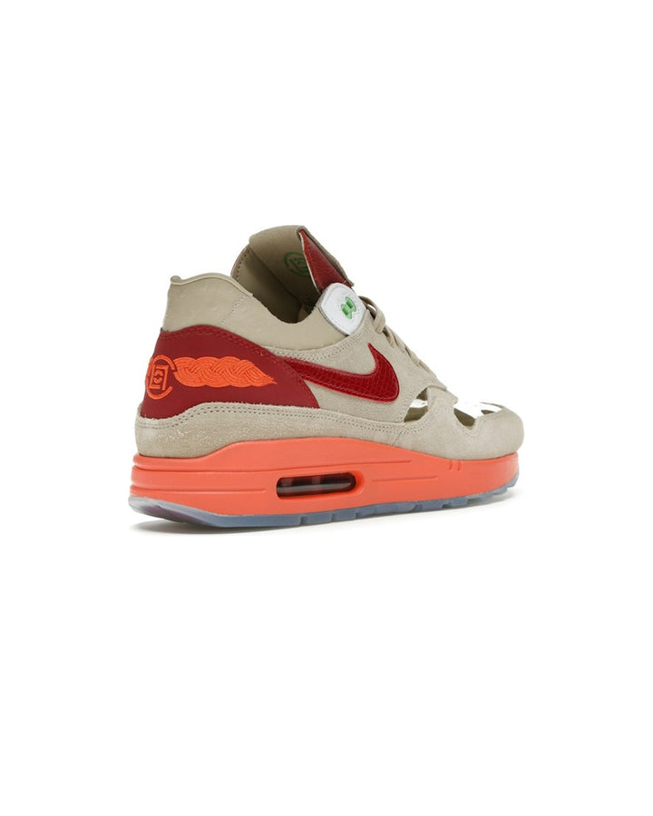 NIKE UNISEX AIR MAX 1 X CLOT KISS OF DEATH סניקרס נייקי אייר מקס 1 קלוט קיס אוף דת׳ לבן ואדום יוניסקס