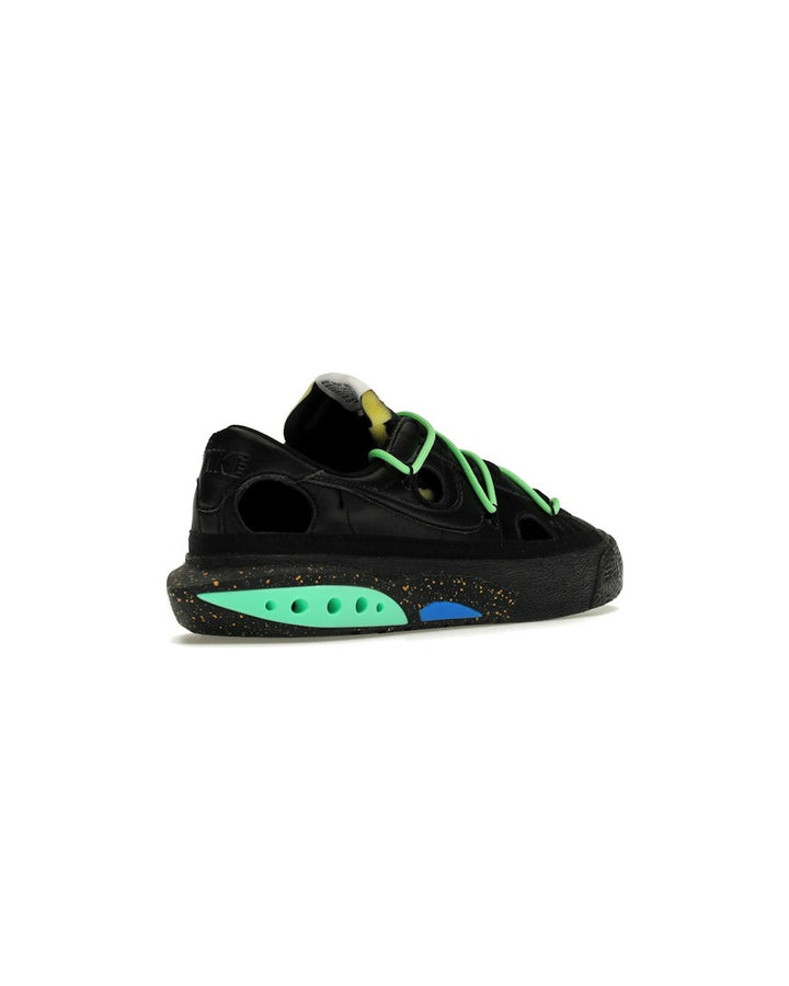 NIKE MEN'S BLAZER LOW '77 X OFF-WHITE ELECTRO GREEN - סניקרס נייקי בלייזר לואו אוף-וויט שחור וירוק לגברים - תמונה 4