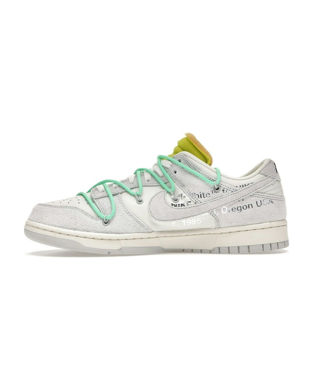 NIKE MEN'S DUNK LOW X OFF-WHITE LOT 14 - סניקרס נייקי דאנק לואו אוף-וויט לוט 14 שמנת ואפור לגברים - תמונה 2