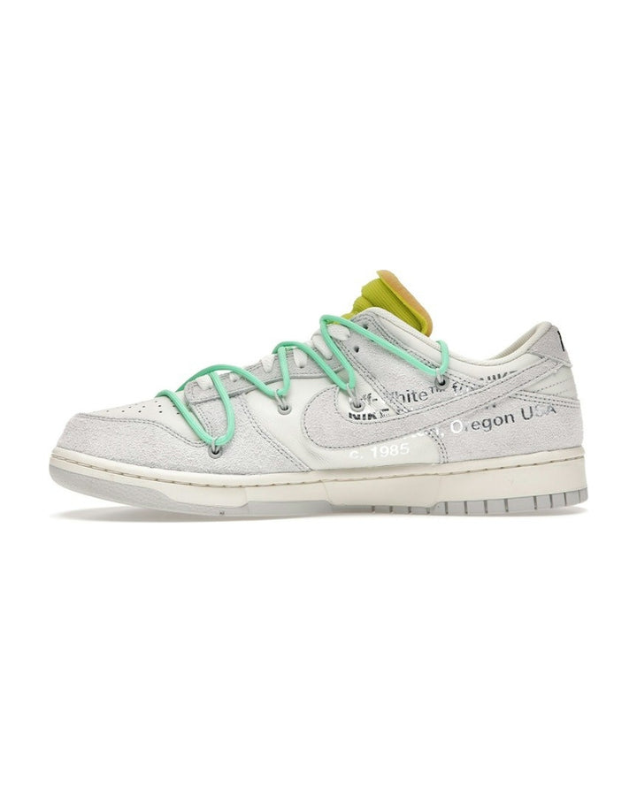 NIKE MEN'S DUNK LOW X OFF-WHITE LOT 14 - סניקרס נייקי דאנק לואו אוף-וויט לוט 14 שמנת ואפור לגברים - תמונה 2