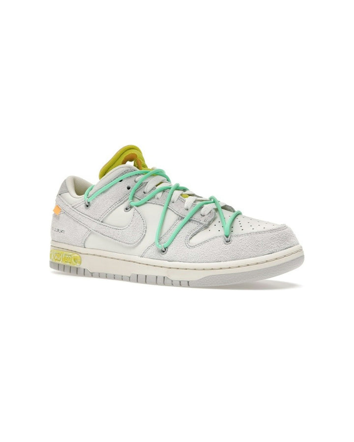 NIKE MEN'S DUNK LOW X OFF-WHITE LOT 14 - סניקרס נייקי דאנק לואו אוף-וויט לוט 14 שמנת ואפור לגברים - תמונה 3