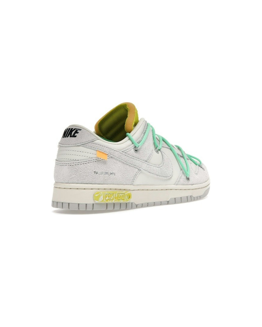 NIKE MEN'S DUNK LOW X OFF-WHITE LOT 14 - סניקרס נייקי דאנק לואו אוף-וויט לוט 14 שמנת ואפור לגברים - תמונה 4