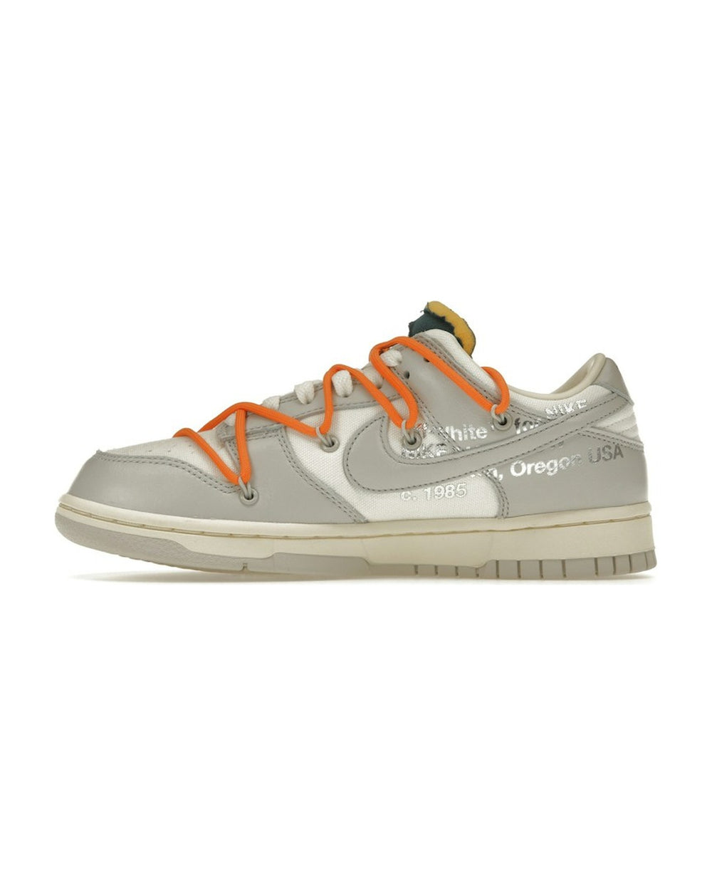 NIKE MEN'S DUNK LOW X OFF-WHITE LOT 44 - סניקרס נייקי דאנק לואו אוף-וויט לוט 44 שמנת ואפור לגברים - תמונה 2