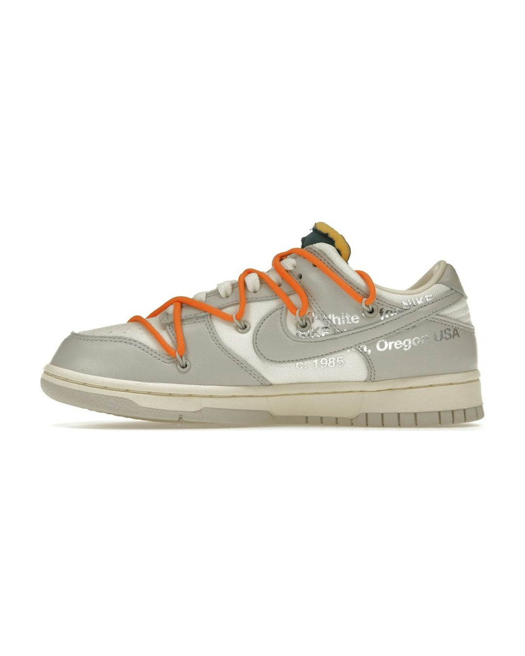 NIKE MEN'S DUNK LOW X OFF-WHITE LOT 44 - סניקרס נייקי דאנק לואו אוף-וויט לוט 44 שמנת ואפור לגברים - תמונה 2
