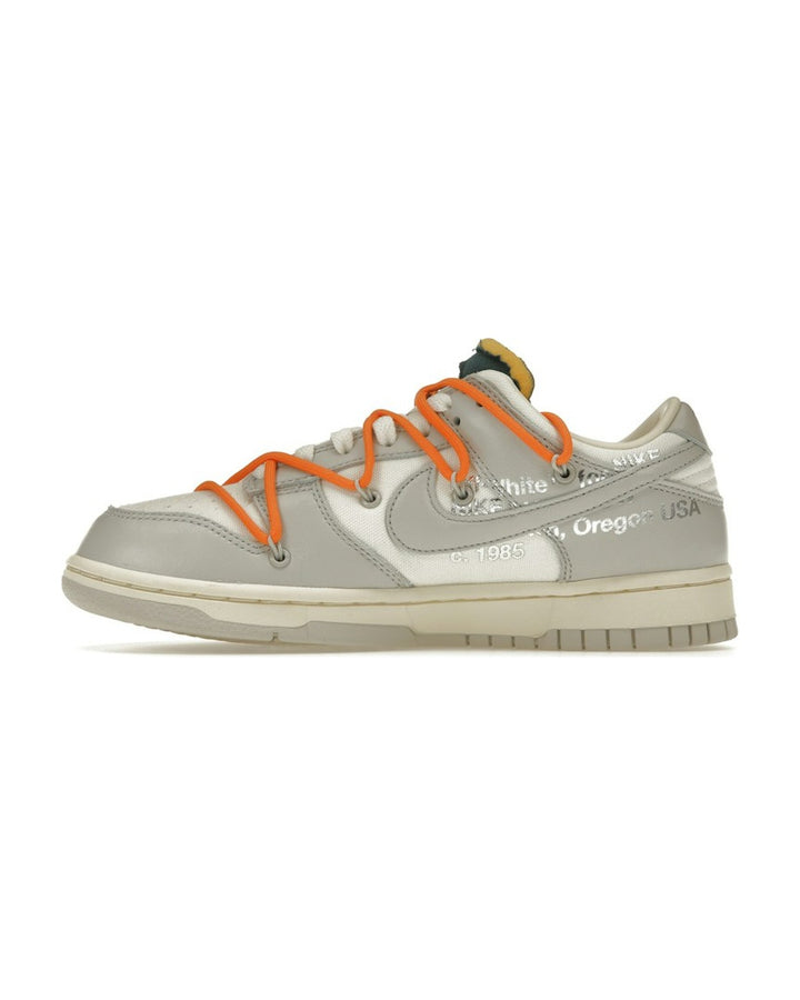 NIKE MEN'S DUNK LOW X OFF-WHITE LOT 44 - סניקרס נייקי דאנק לואו אוף-וויט לוט 44 שמנת ואפור לגברים - תמונה 2