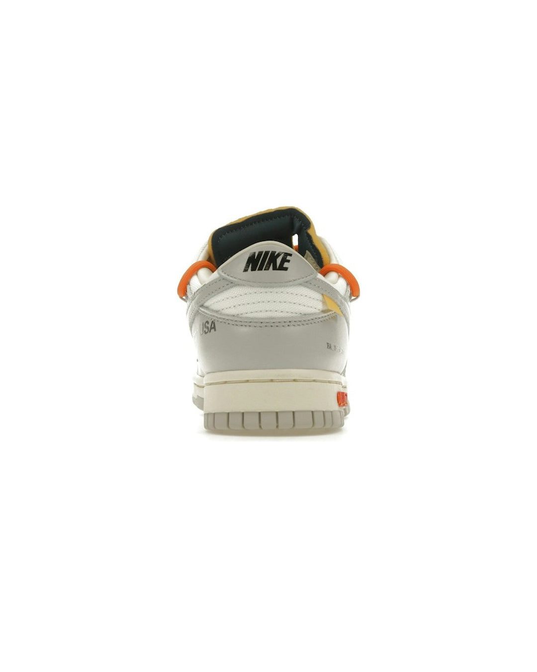 NIKE MEN'S DUNK LOW X OFF-WHITE LOT 44 - סניקרס נייקי דאנק לואו אוף-וויט לוט 44 שמנת ואפור לגברים - תמונה 6