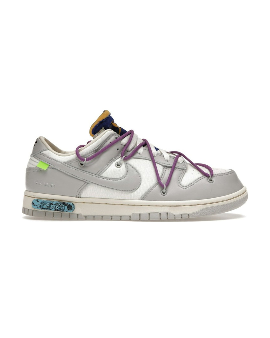 NIKE MEN'S DUNK LOW X OFF-WHITE LOT 48 - סניקרס נייקי דאנק לואו אוף-וויט לוט 48 שמנת ואפור לגברים - תמונה 1