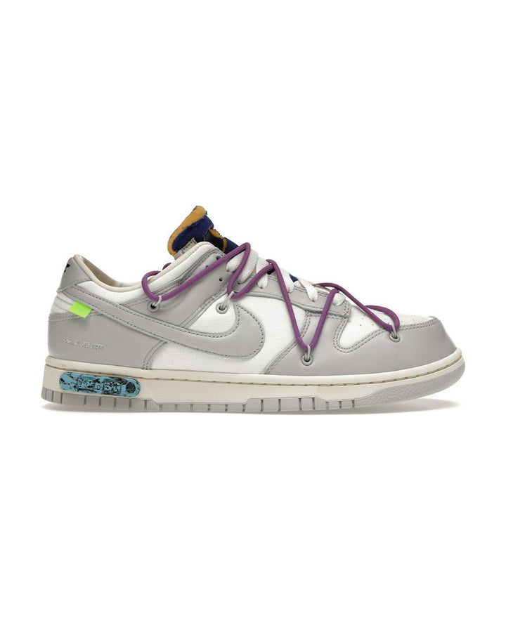 NIKE MEN'S DUNK LOW X OFF-WHITE LOT 48 - סניקרס נייקי דאנק לואו אוף-וויט לוט 48 שמנת ואפור לגברים - תמונה 1