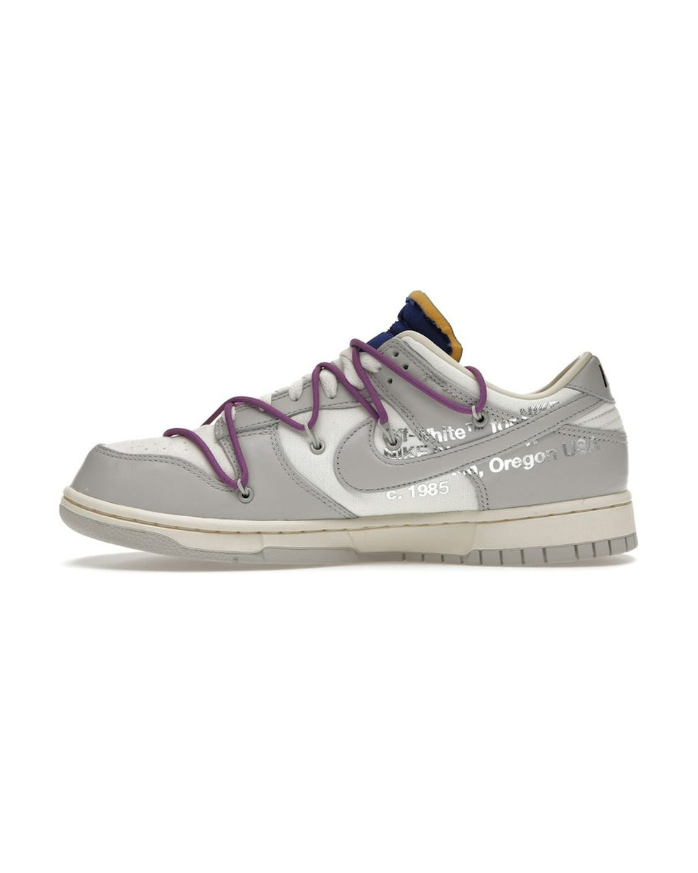 NIKE MEN'S DUNK LOW X OFF-WHITE LOT 48 - סניקרס נייקי דאנק לואו אוף-וויט לוט 48 שמנת ואפור לגברים - תמונה 2