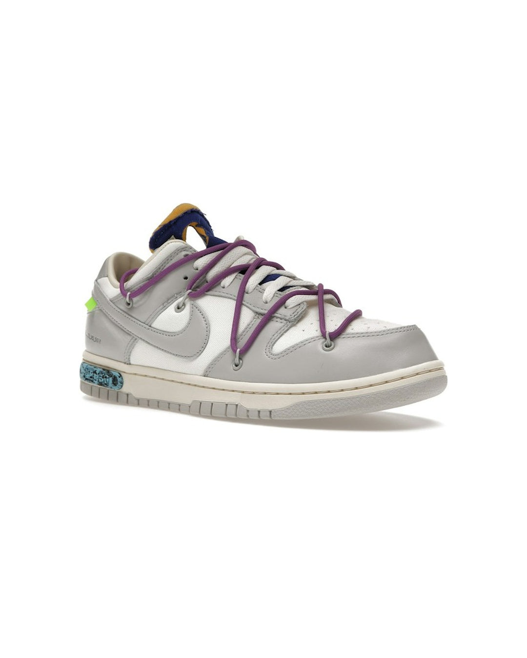 NIKE MEN'S DUNK LOW X OFF-WHITE LOT 48 - סניקרס נייקי דאנק לואו אוף-וויט לוט 48 שמנת ואפור לגברים - תמונה 3