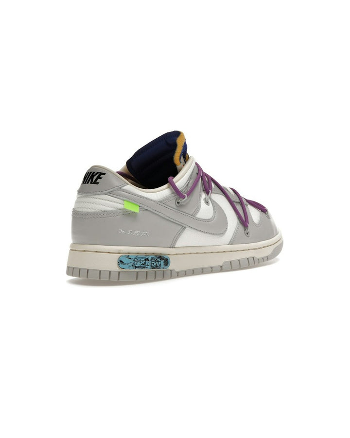 NIKE MEN'S DUNK LOW X OFF-WHITE LOT 48 - סניקרס נייקי דאנק לואו אוף-וויט לוט 48 שמנת ואפור לגברים - תמונה 4
