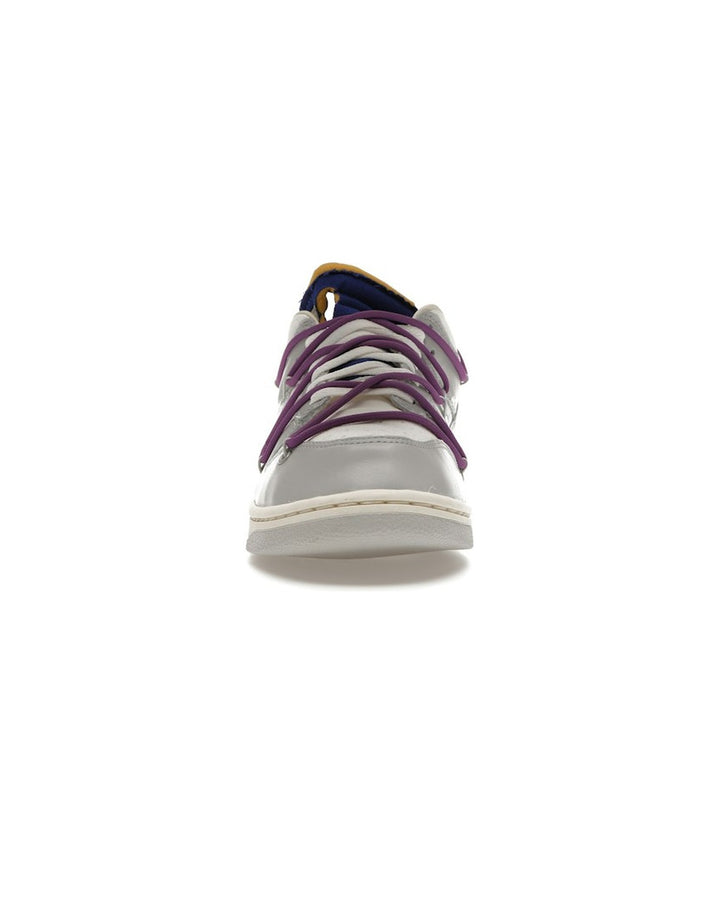 NIKE MEN'S DUNK LOW X OFF-WHITE LOT 48 - סניקרס נייקי דאנק לואו אוף-וויט לוט 48 שמנת ואפור לגברים - תמונה 5