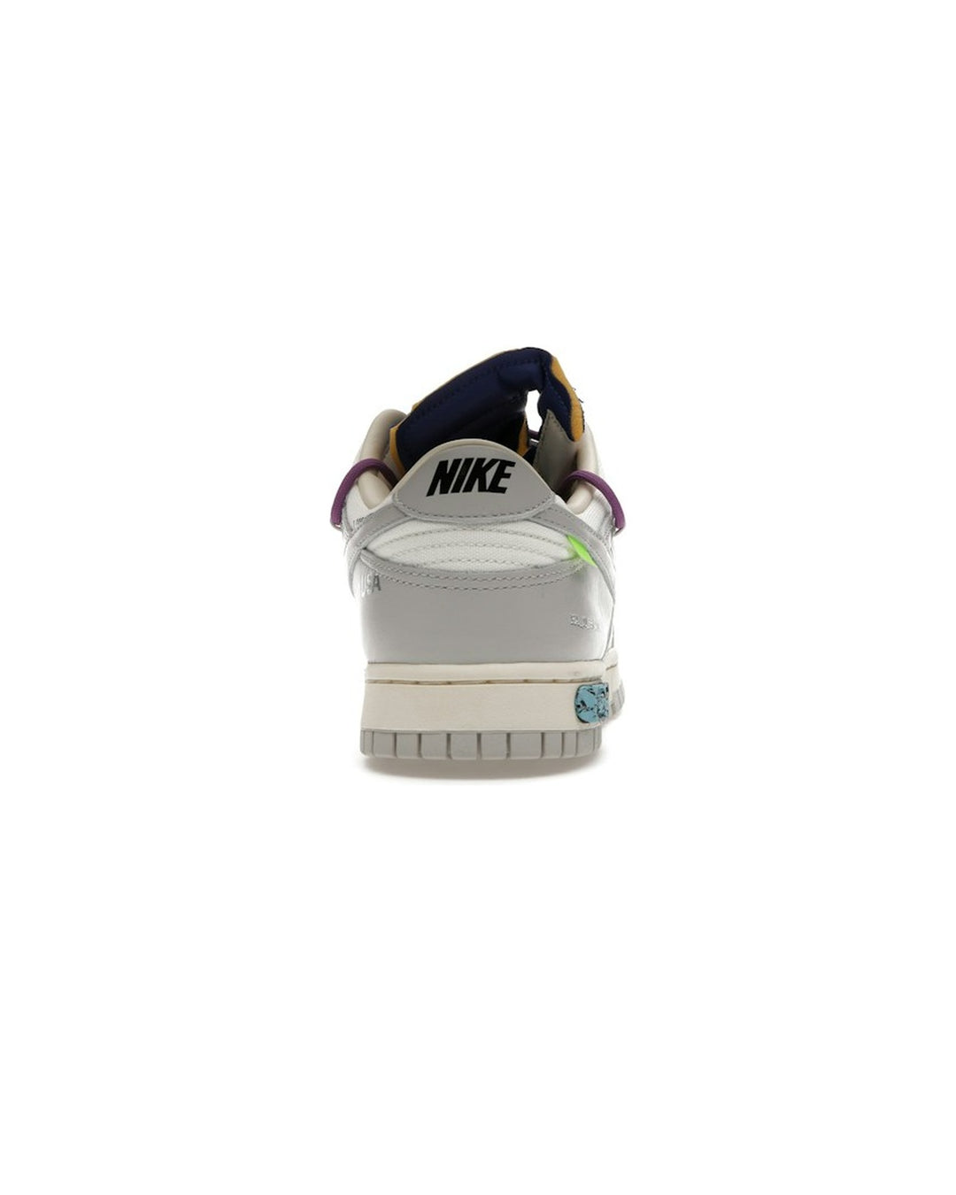 NIKE MEN'S DUNK LOW X OFF-WHITE LOT 48 - סניקרס נייקי דאנק לואו אוף-וויט לוט 48 שמנת ואפור לגברים - תמונה 6