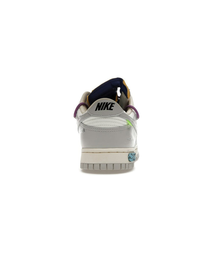NIKE MEN'S DUNK LOW X OFF-WHITE LOT 48 - סניקרס נייקי דאנק לואו אוף-וויט לוט 48 שמנת ואפור לגברים - תמונה 6