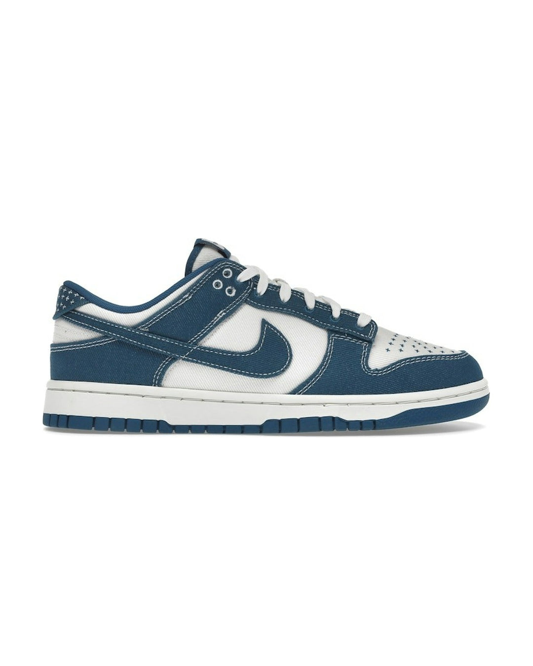 NIKE MEN'S DUNK LOW RETRO SE SASHIKO SUMMIT WHITE INDUSTRIAL BLUE סניקרס נייקי דאנק לואו סאשיקו לבן וכחול לגברים