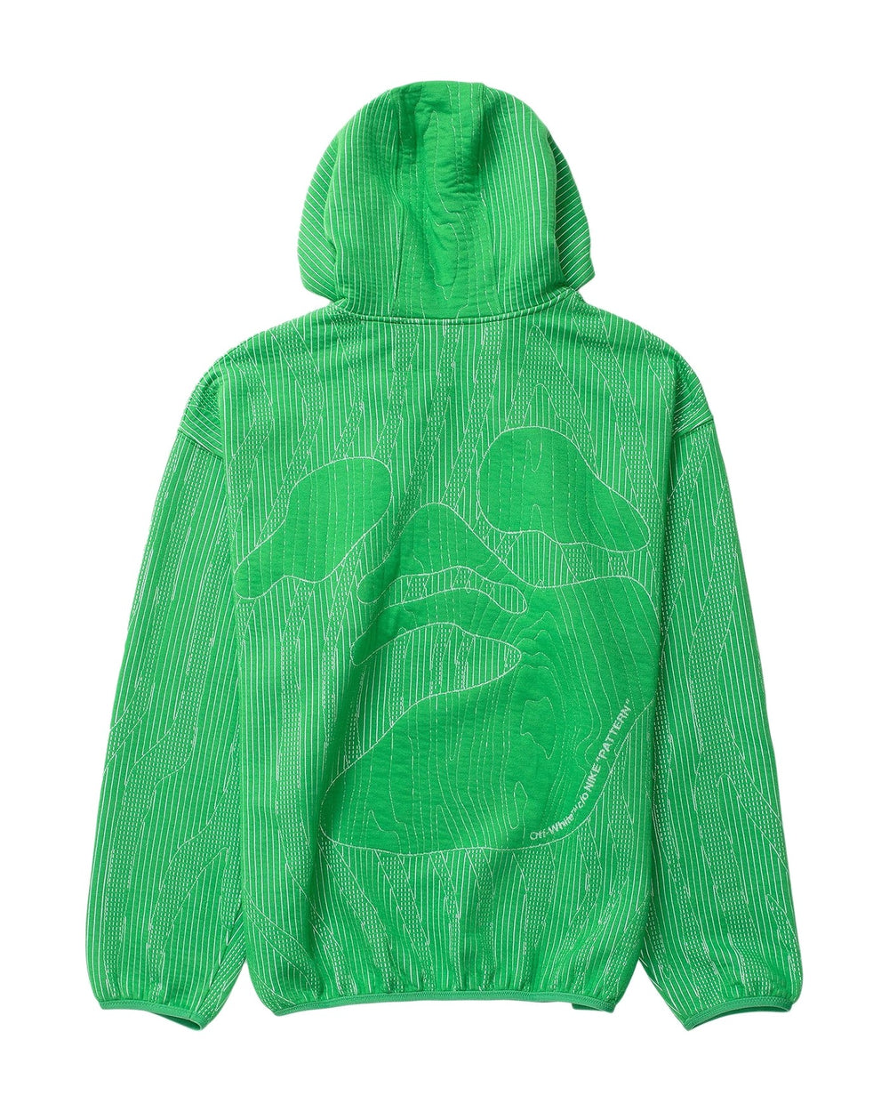 NIKE MEN'S ENGINEERED HOODIE X OFF-WHITE KELLY GREEN - קפוצ׳ון נייקי אוף-וויט ירוק לגברים - תמונה 2