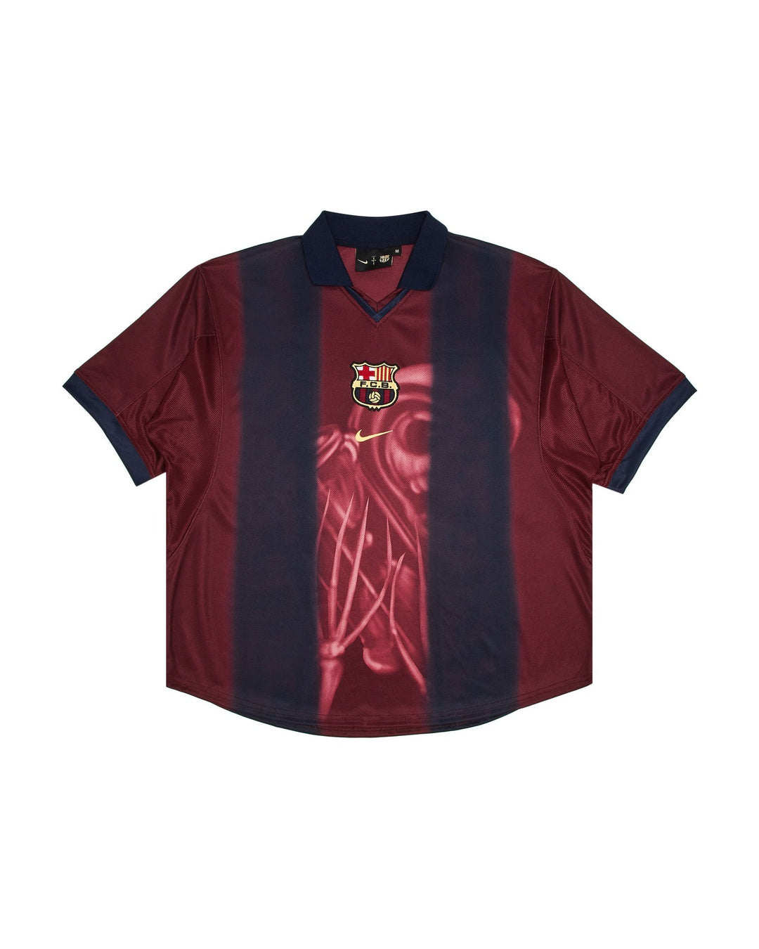 NIKE FC BARCELONA RETRO 2000/01 HOME SKELETON JERSEY X TRAVIS SCOTT - חזית