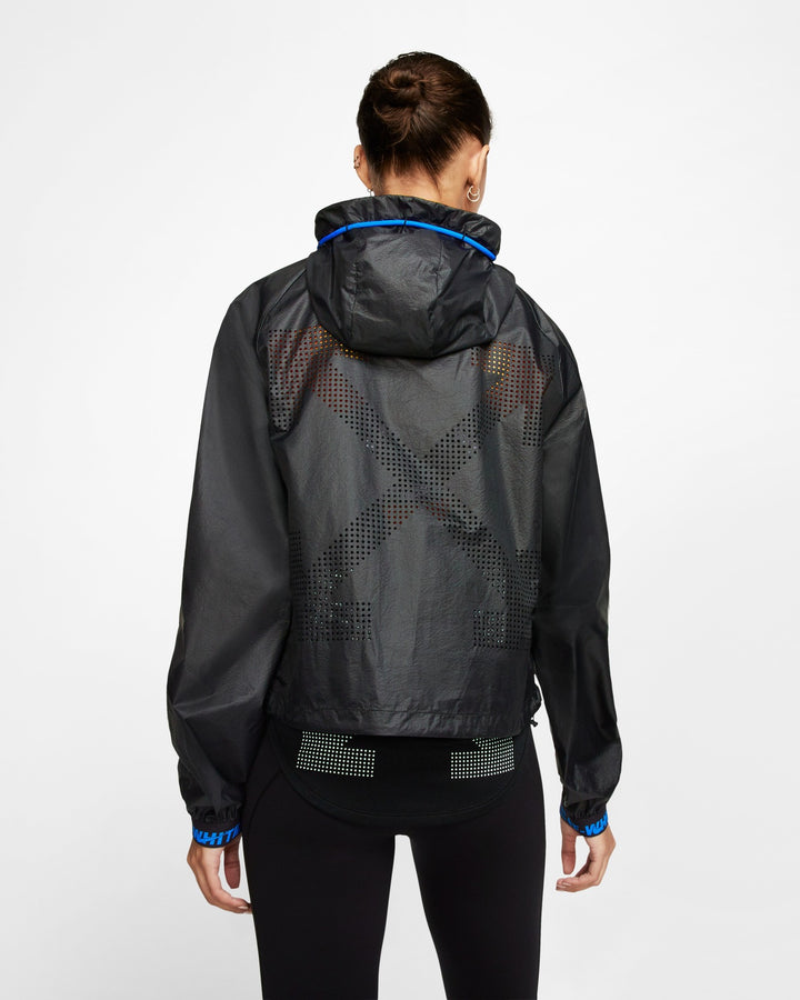 NIKE WOMEN'S JACKET X OFF-WHITE ATHLETE IN PROGRESS BLACK - ז׳קט נייקי אוף-וויט אתלט אין פרוגרס שחור לנשים - תמונה 7