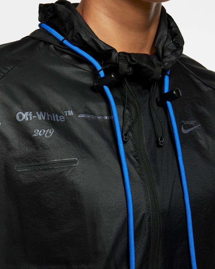 NIKE WOMEN'S JACKET X OFF-WHITE ATHLETE IN PROGRESS BLACK - ז׳קט נייקי אוף-וויט אתלט אין פרוגרס שחור לנשים - תמונה 4