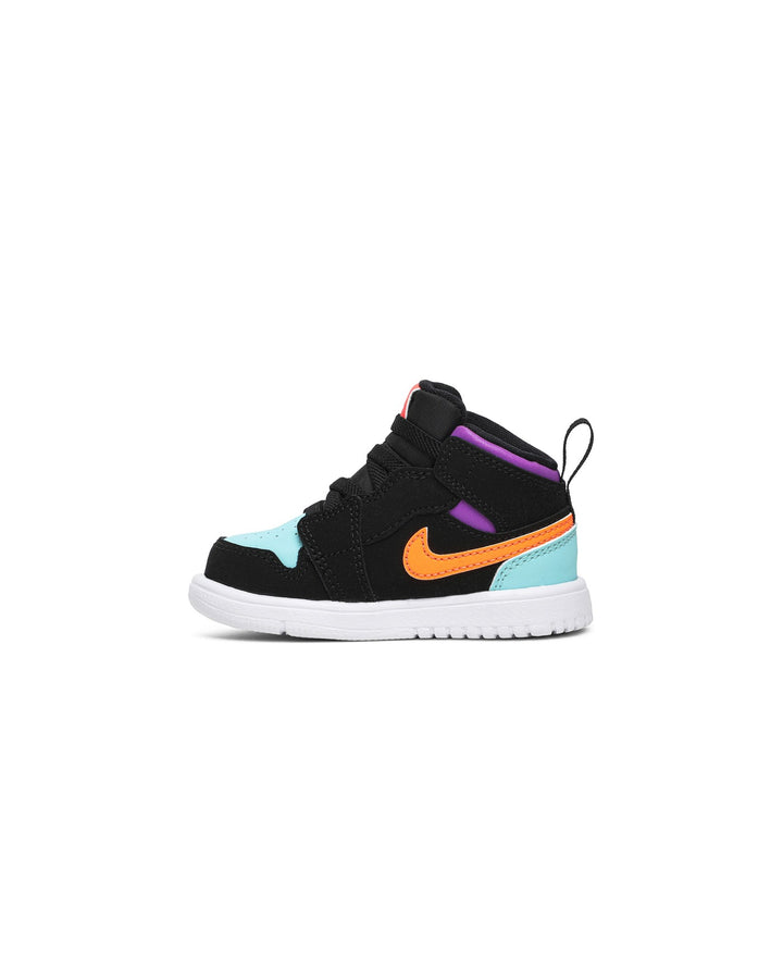 NIKE KIDS' JORDAN 1 MID ALT TD WHAT THE BLACK TOTAL ORANGE סניקרס תינוקות נייקי ג׳ורדן 1 מיד שחור וכתום - מידות תינוקות 17-27