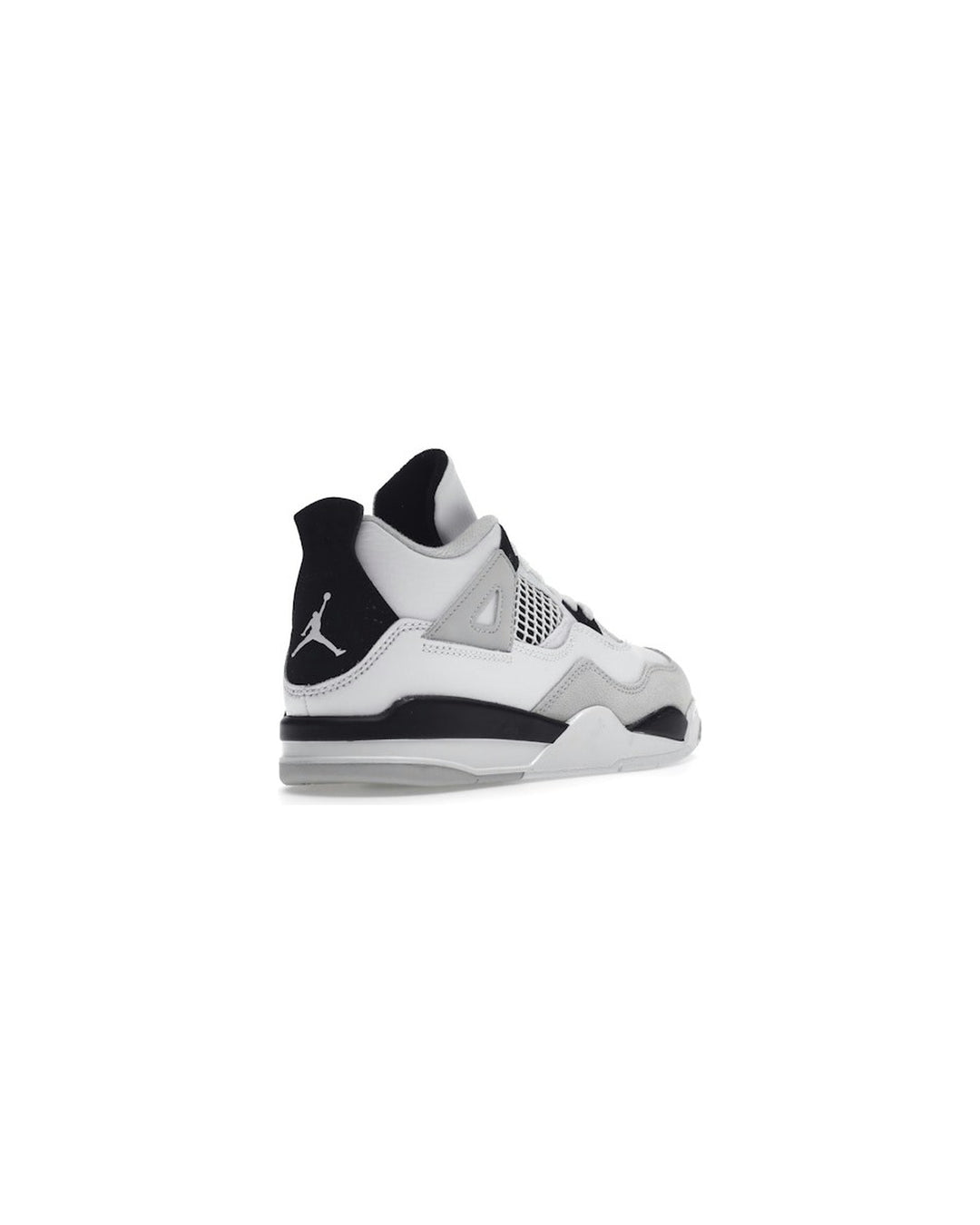 NIKE KIDS' JORDAN 4 RETRO PS MILITARY BLACK סניקרס ילדים נייקי ג׳ורדן 4 רטרו לבן שחור ואפור - מידות ילדים 27.5-35