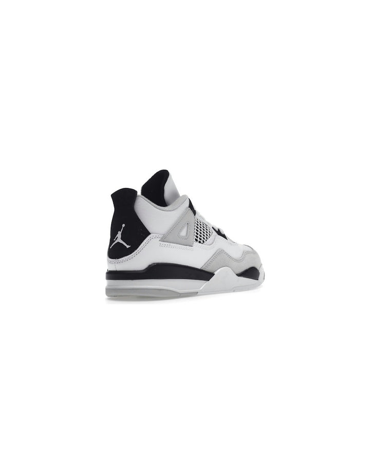 NIKE KIDS' JORDAN 4 RETRO PS MILITARY BLACK סניקרס ילדים נייקי ג׳ורדן 4 רטרו לבן שחור ואפור - מידות ילדים 27.5-35