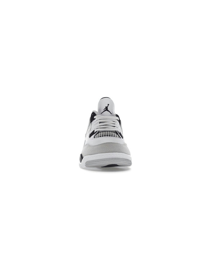 NIKE KIDS' JORDAN 4 RETRO PS MILITARY BLACK סניקרס ילדים נייקי ג׳ורדן 4 רטרו לבן שחור ואפור - מידות ילדים 27.5-35