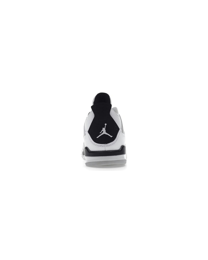 NIKE KIDS' JORDAN 4 RETRO PS MILITARY BLACK סניקרס ילדים נייקי ג׳ורדן 4 רטרו לבן שחור ואפור - מידות ילדים 27.5-35